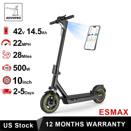 AOVOPRO ESMAX 500W Electric Scooter Unisex Foldable 40 to 60km