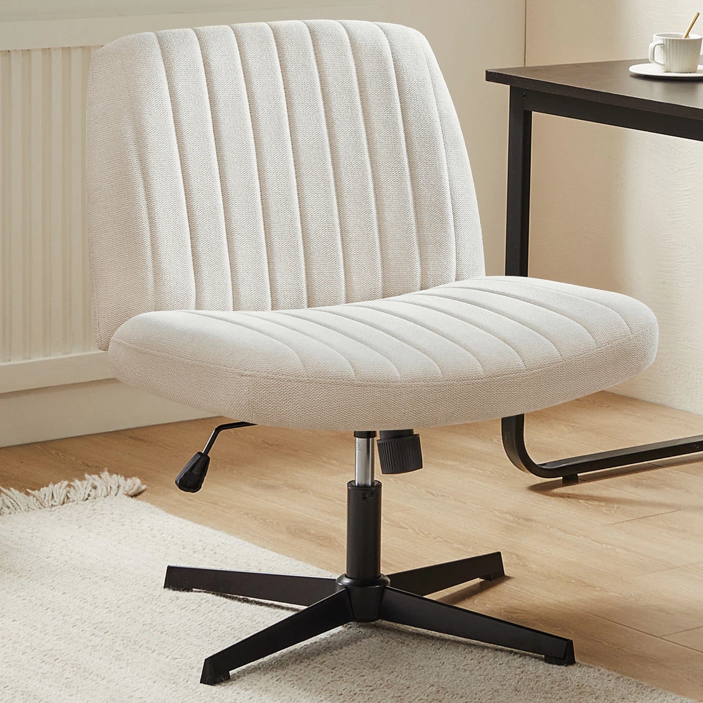 JHK Cross Legged Office Rocking Chair with Adjustable Swivel