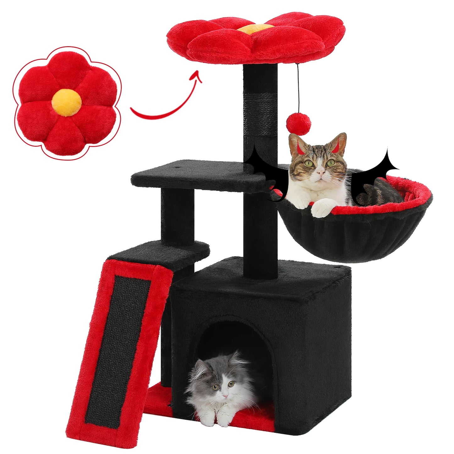 PEQULTI CN Cat Tree Tower With Natural Indoor Sisal Scratching Post And Condo