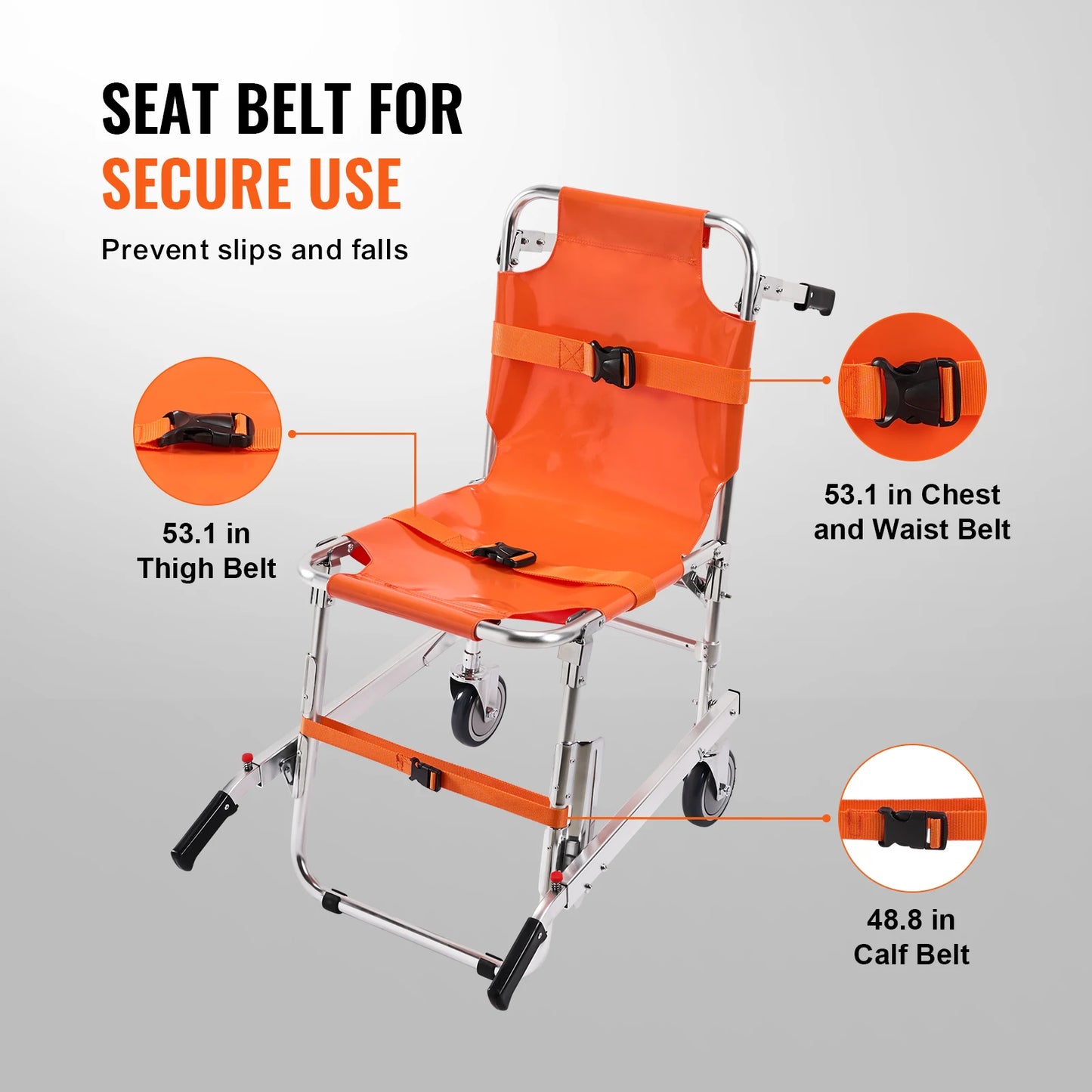 SucceBuy EMS Stair Climbing Chair Foldable Wheelchair Evacuation