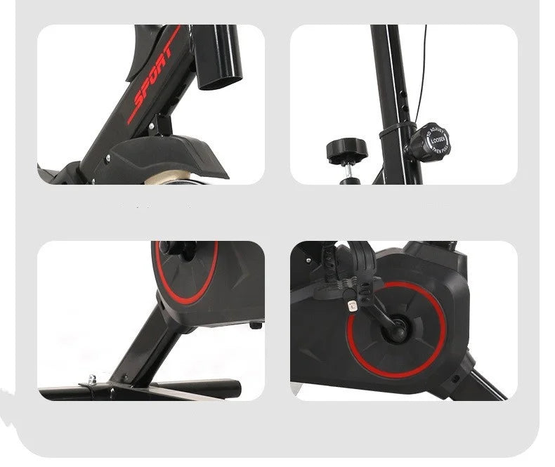 Silent Indoor Spin Bike With Adjustable Seat For Cardio Training