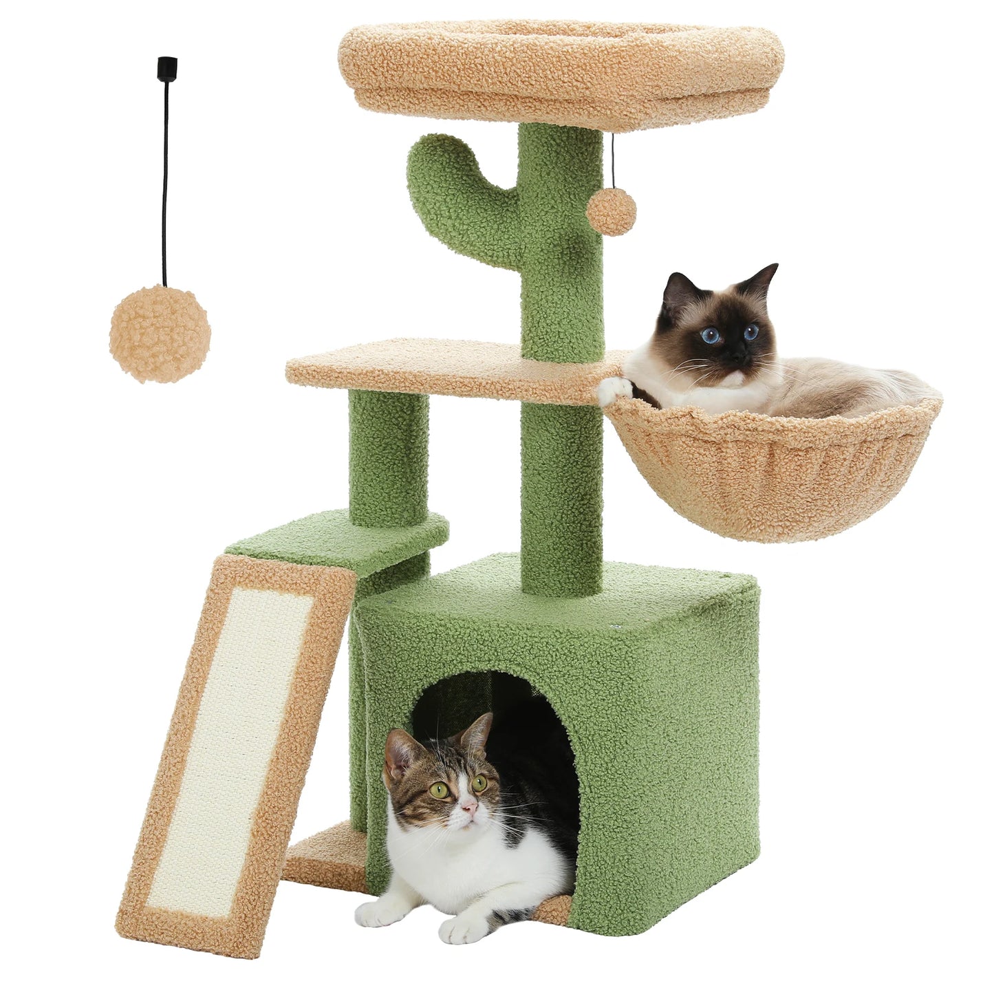 PEQULTI CN Cat Tree Tower With Natural Indoor Sisal Scratching Post And Condo