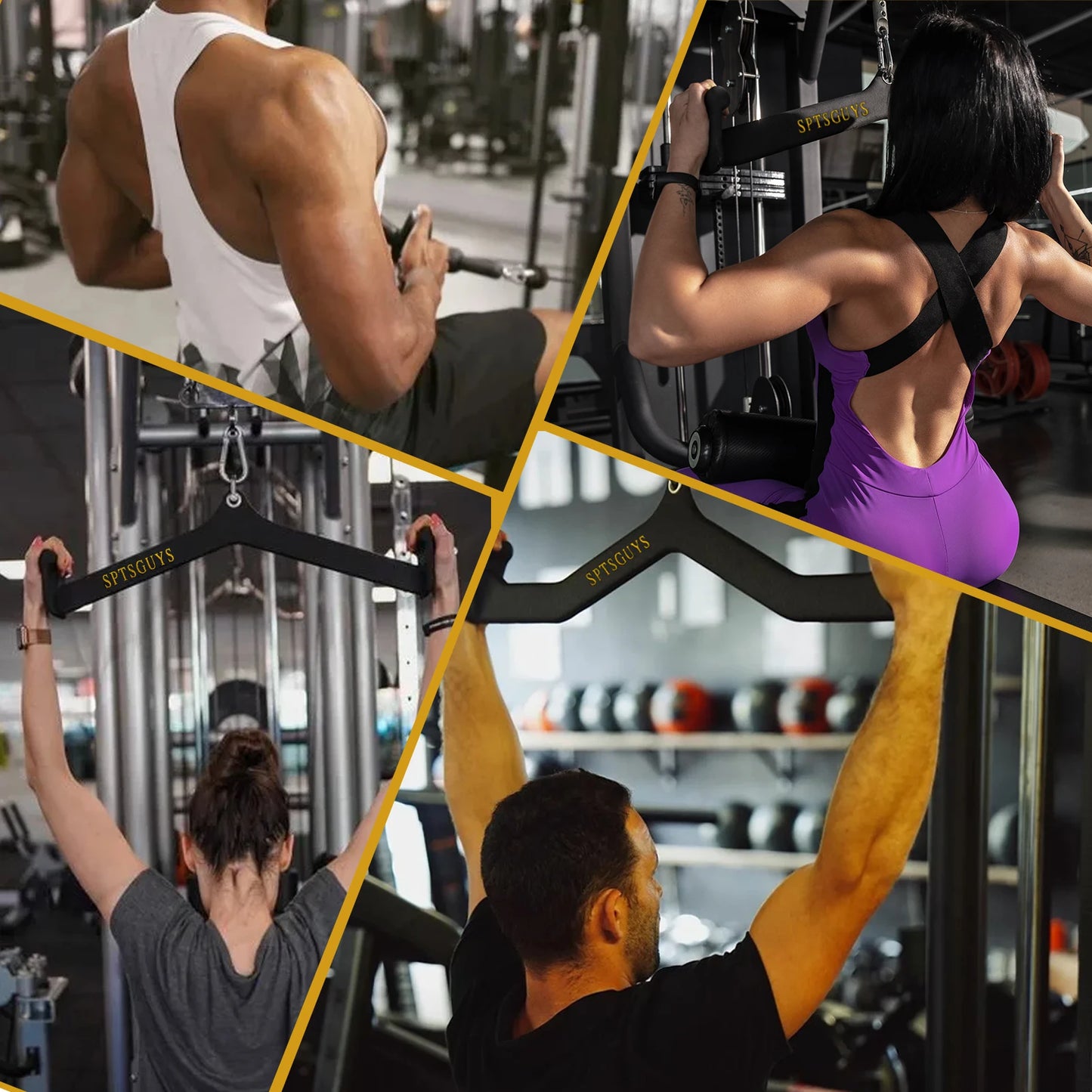 MARSAFIT Lat Pulldown Bar For Cable Pulley System Back Tricep