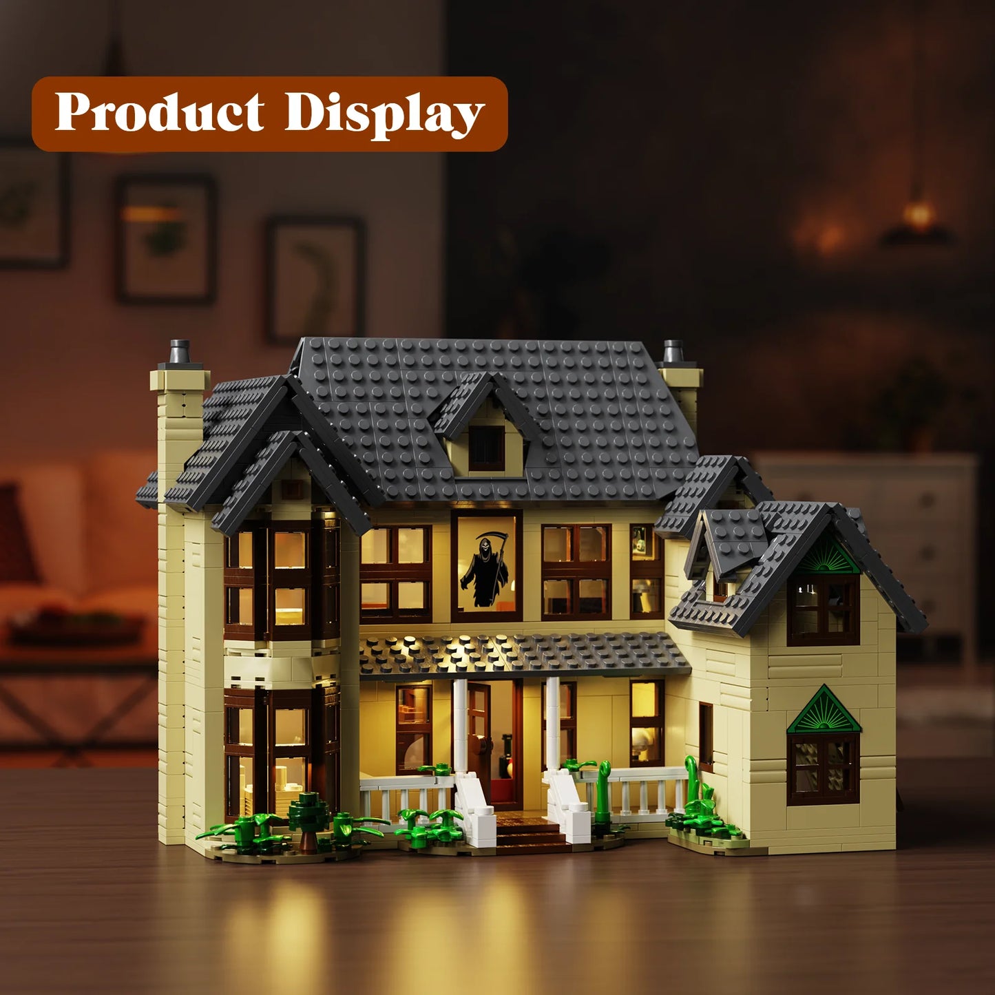 Horror House Building Block Set Haunted House Model for Halloween Decor