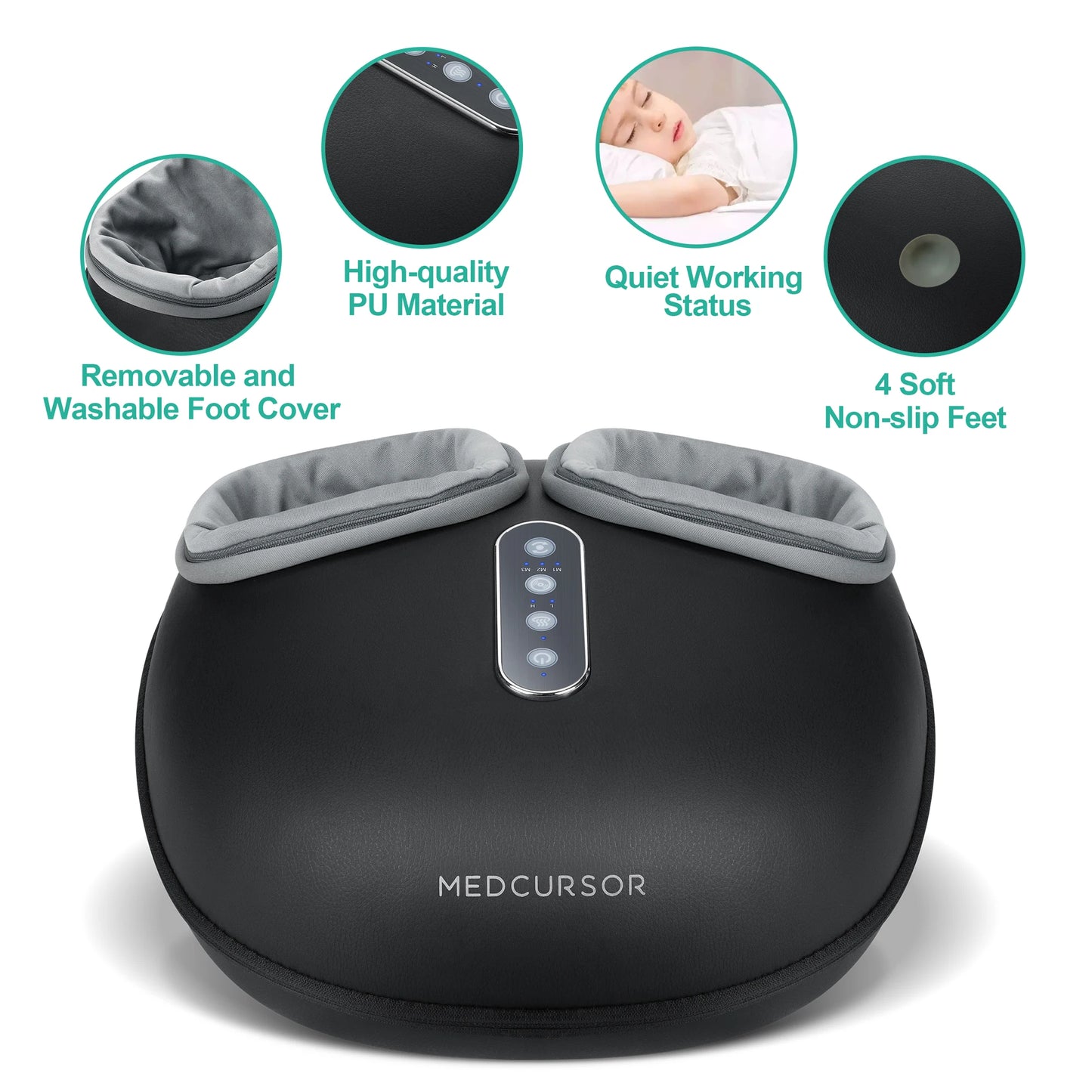 Medcursor Shiatsu Foot Massager With Heat Roller For Relief
