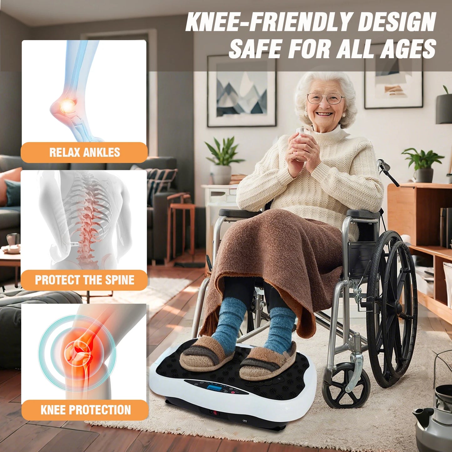 Full Body Vibration Plate Exercise Machine With Resistance Bands Remote