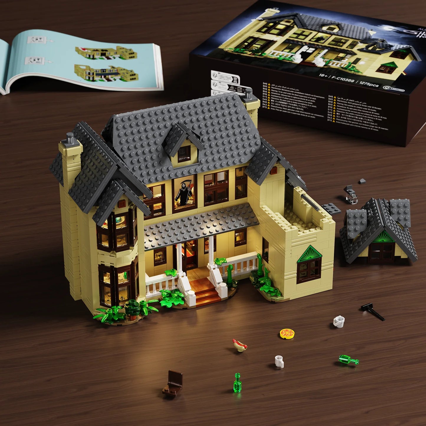 Horror House Building Block Set Haunted House Model for Halloween Decor