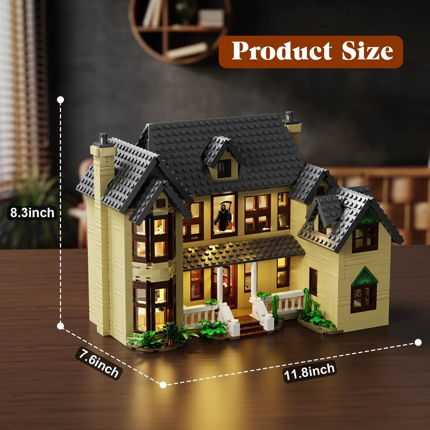 Horror House Building Block Set Haunted House Model for Halloween Decor