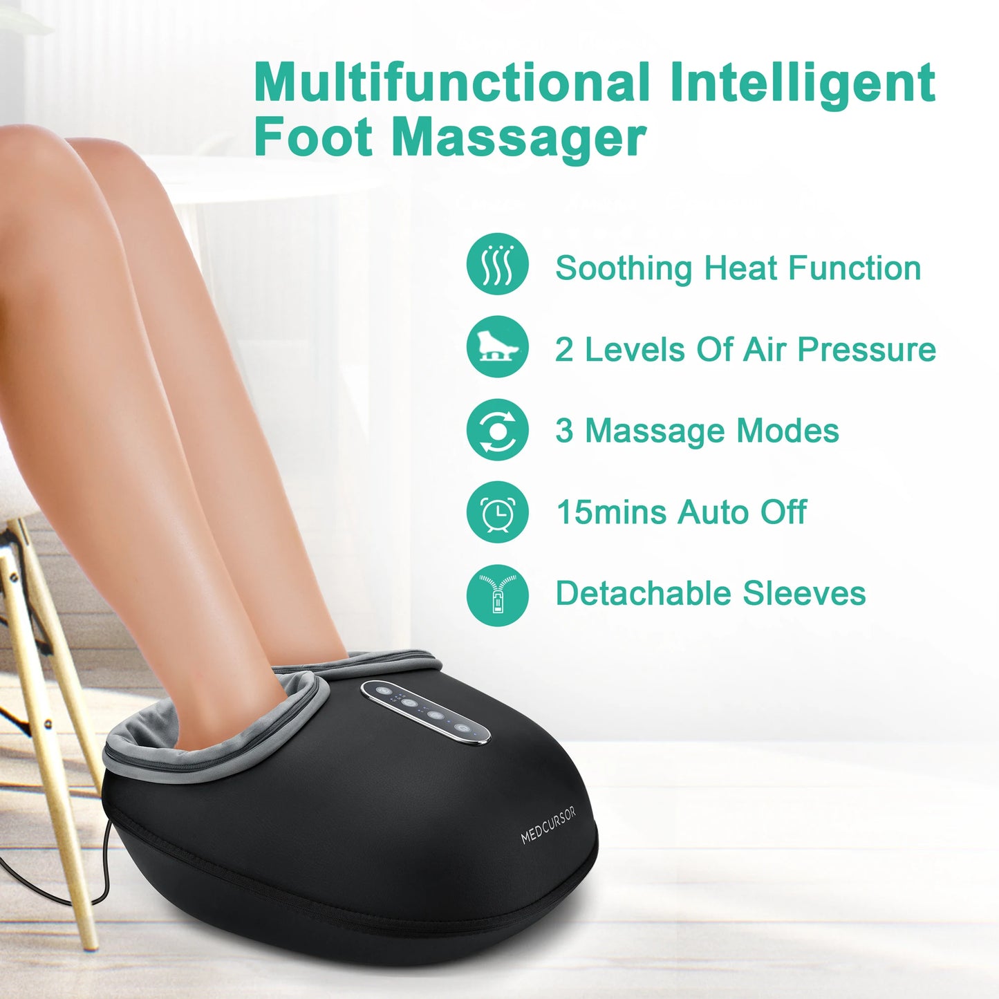 Medcursor Shiatsu Foot Massager With Heat Roller For Relief