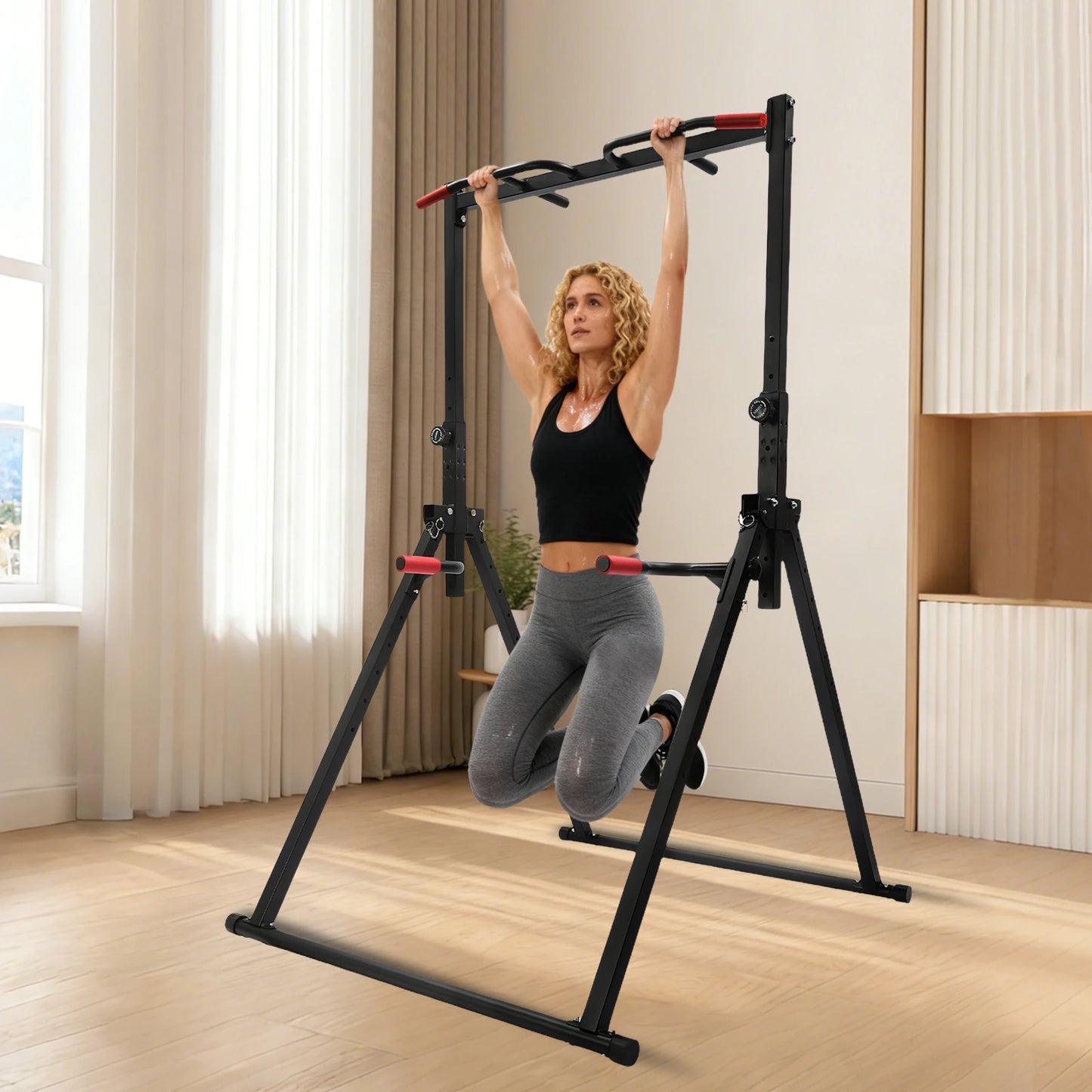 Adjustable Foldable Pull Up Bar For Home Gym 200 Kg