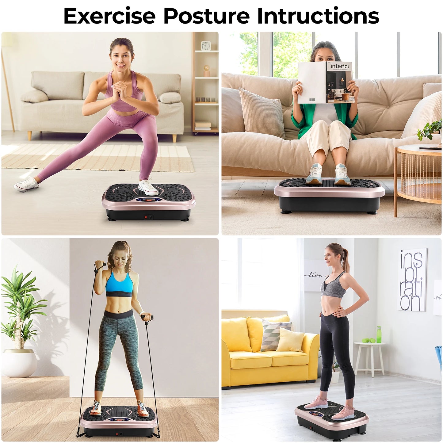 Homfa Vibration Plate Exercise Machine Whole Body Workout