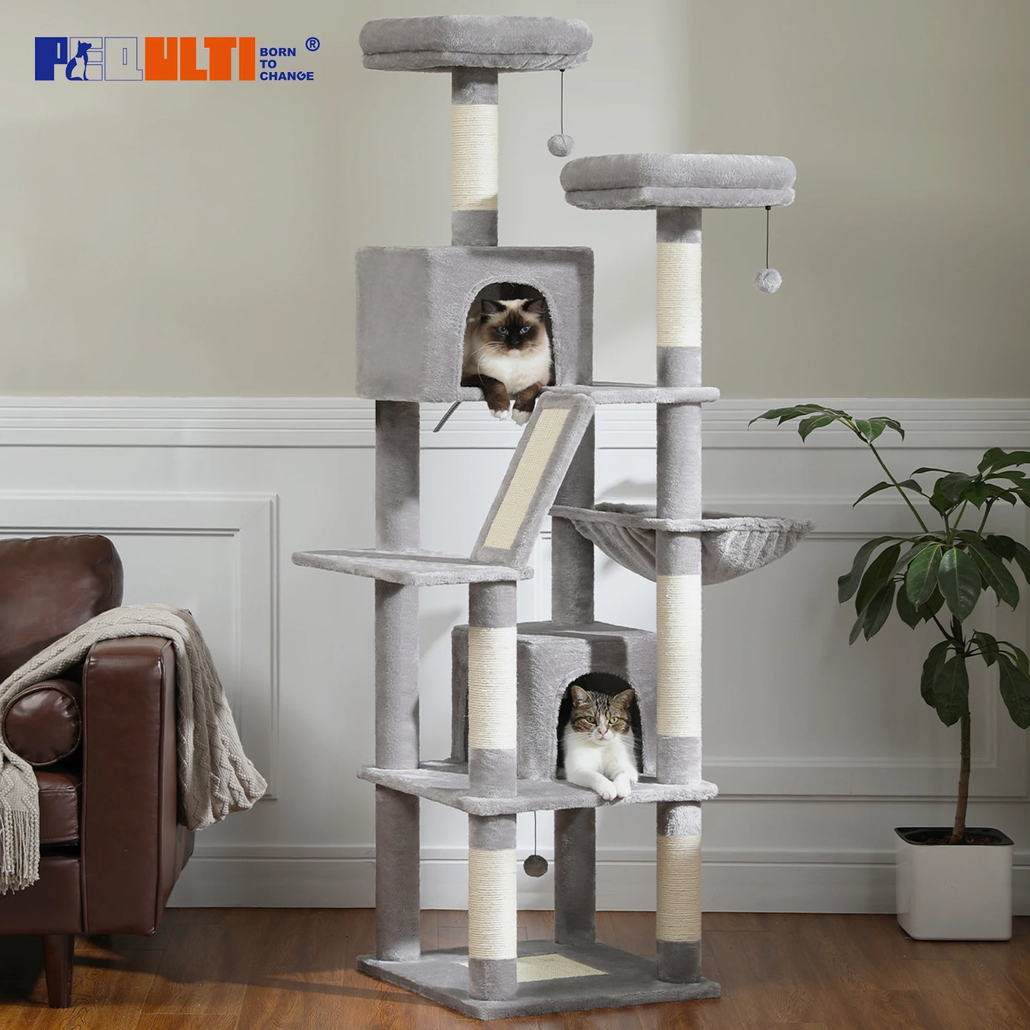 PAWZ Road Multi-Level Cat Tree Tower for Indoor Cats