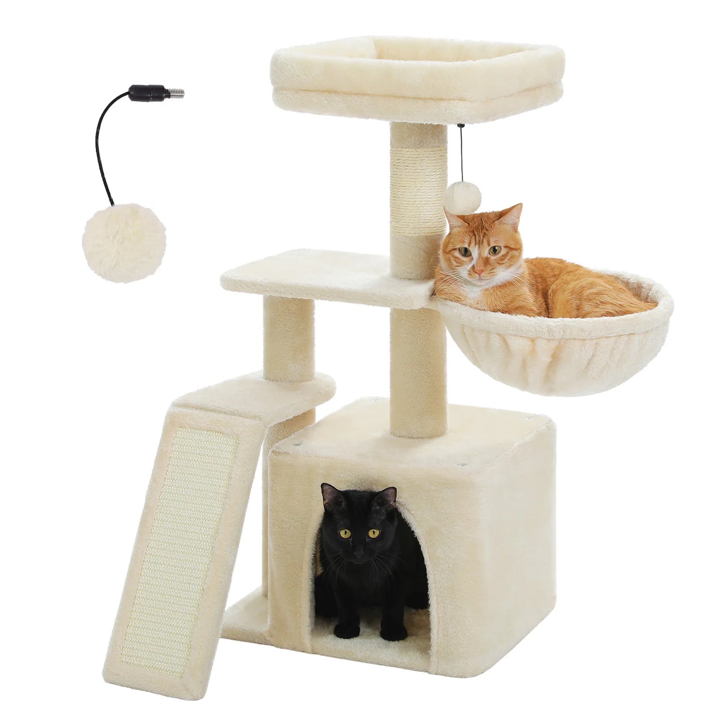 PEQULTI CN Cat Tree Tower With Natural Indoor Sisal Scratching Post And Condo