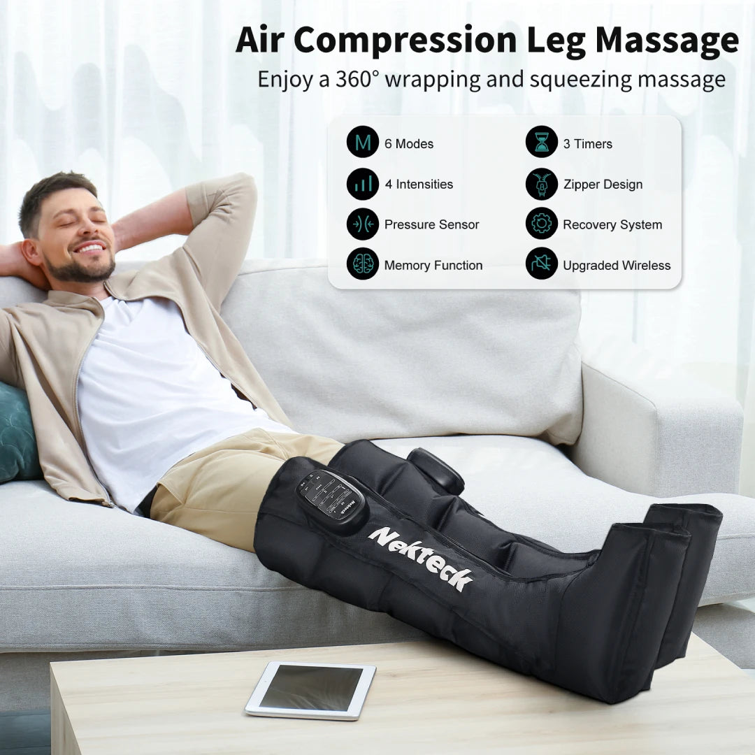Nekteck Air Pressure Leg Massager Cordless Foot Massage Boots Kneading