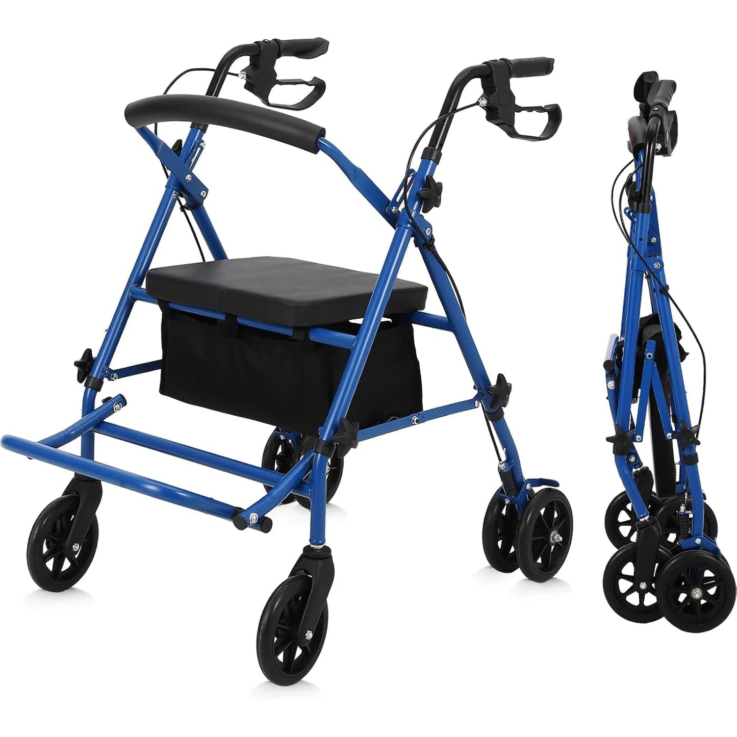 All Terrain Rollator Walker with Seat and Backrest for Seniors