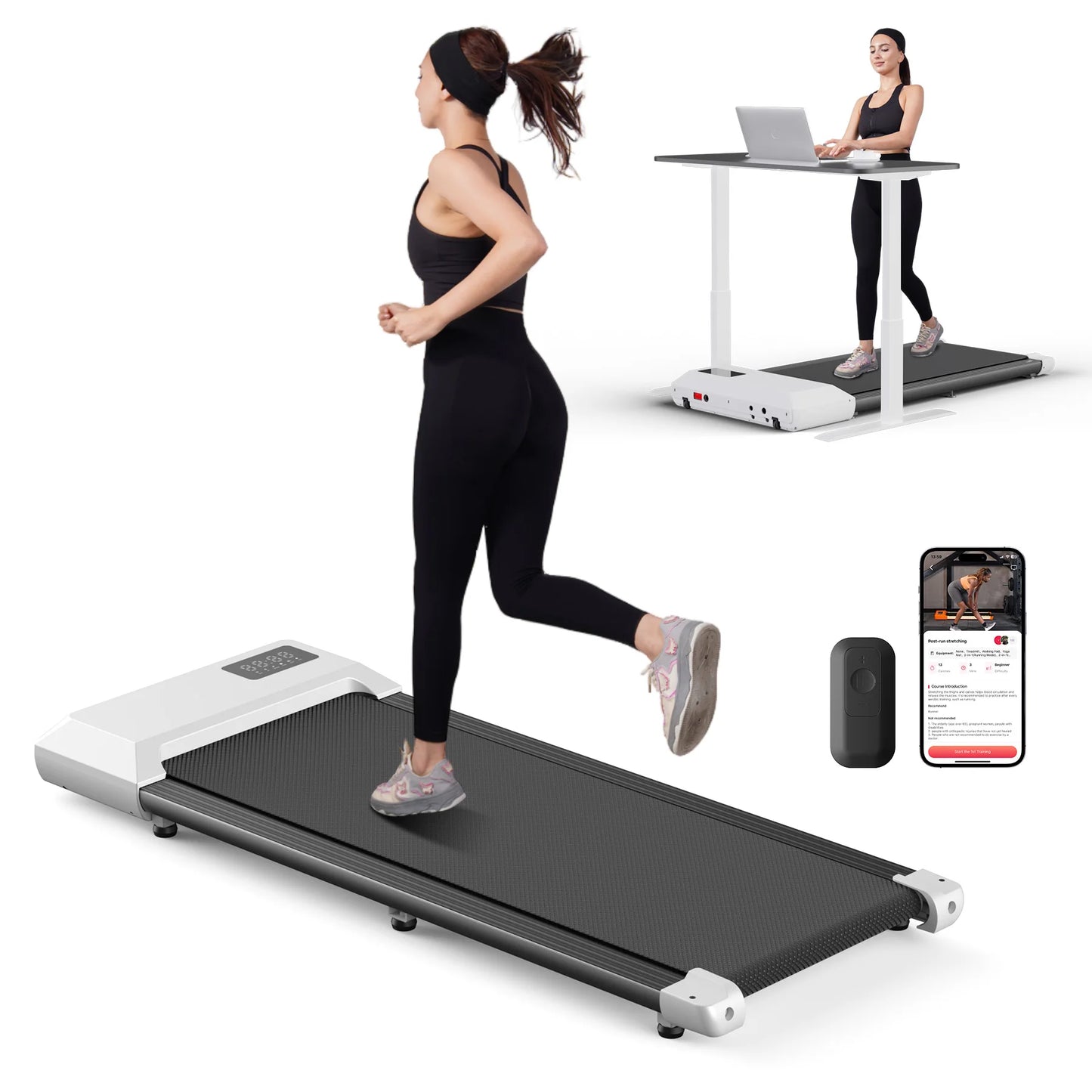 Superun Treadmill 300Lb Capacity Home 2In1 Walking Running