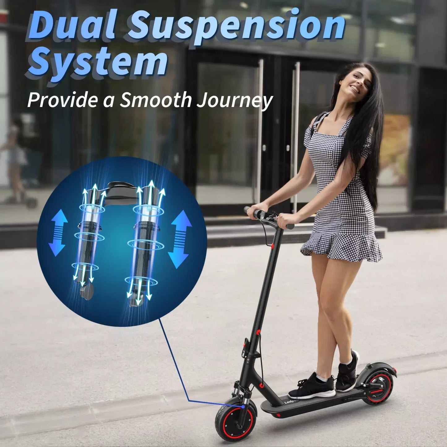 Ladped LP07 Electric Scooter 350W 19MPH Dual Suspension 23 Miles