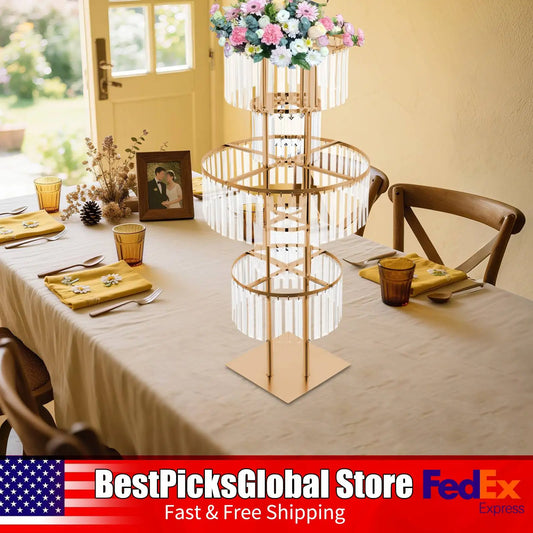 Five Tier Round Flower Stand For Wedding Centerpieces Acrylic