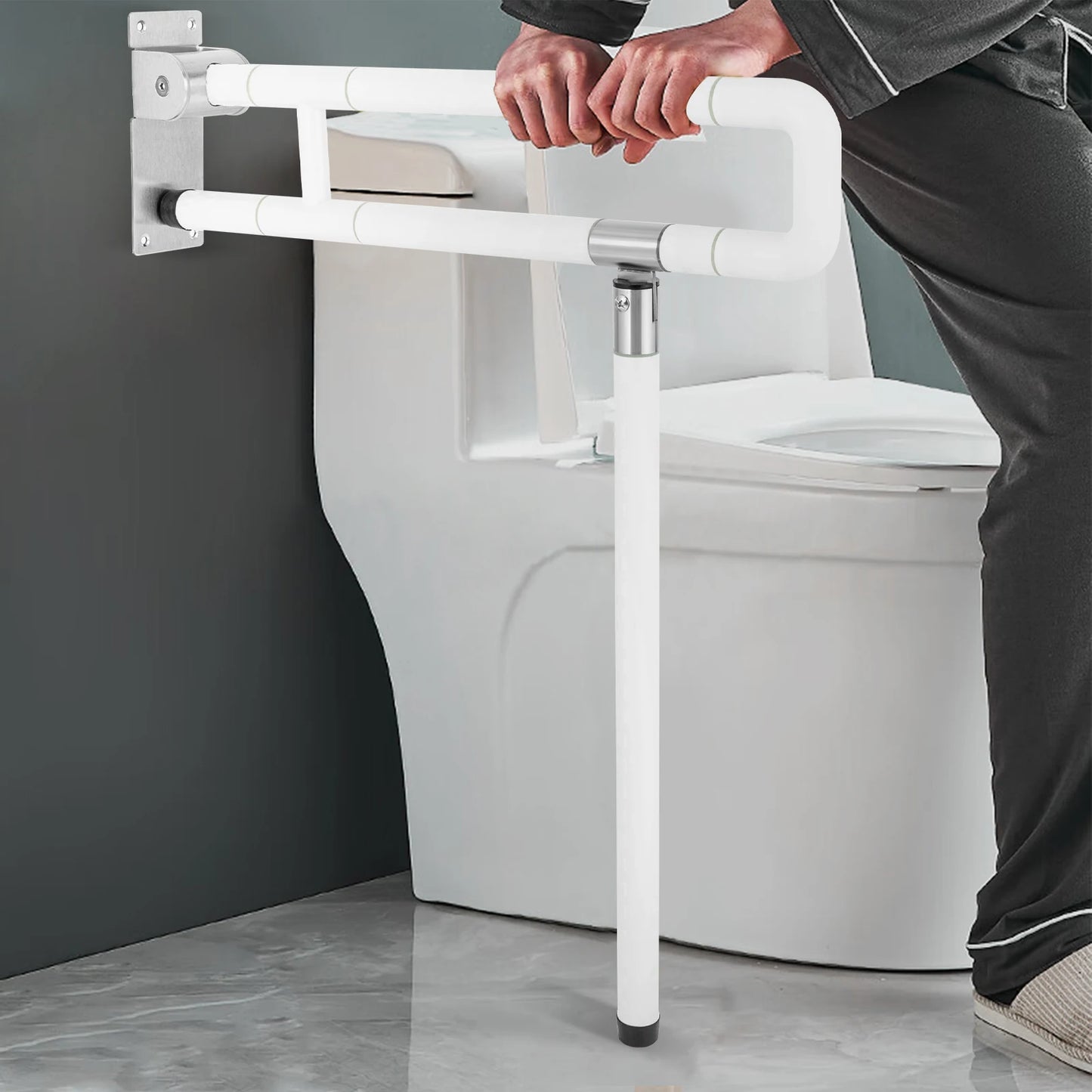 Foldable Wall Grab Bar For Toilet Assistance And Elderly Safety