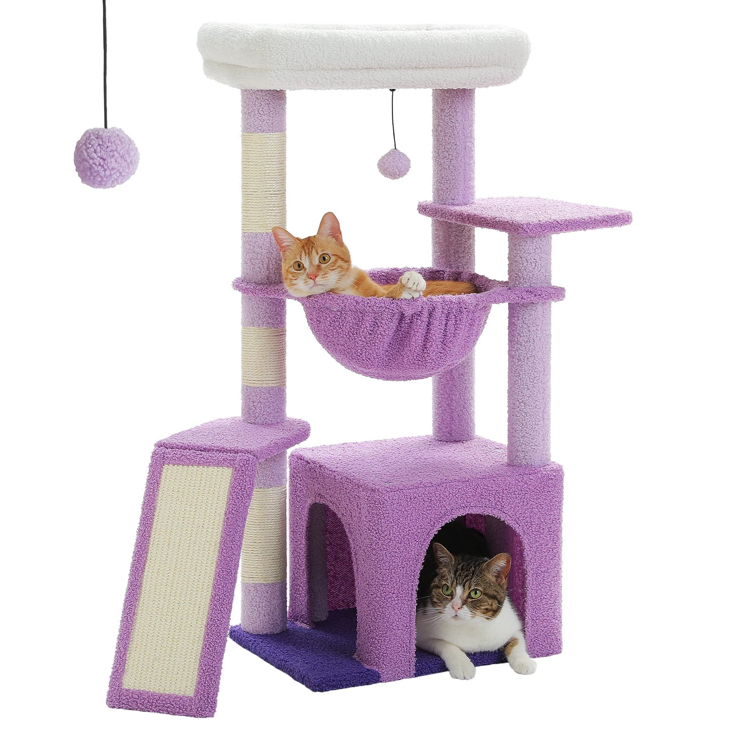 PEQULTI CN Cat Tree Tower With Natural Indoor Sisal Scratching Post And Condo