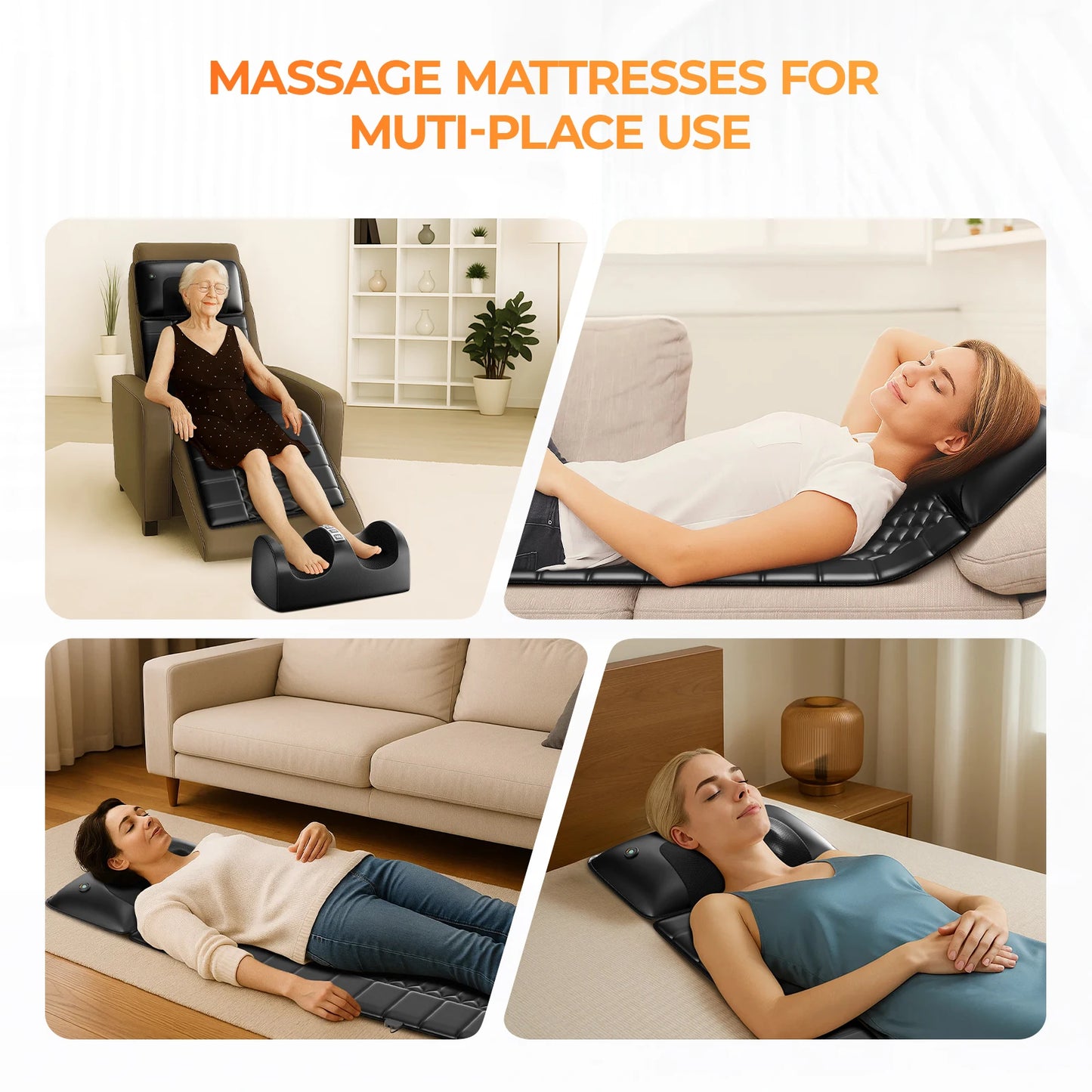 Homemassa Shiatsu Full Body Massage Mat With Heat And 10 Vibrating Motors