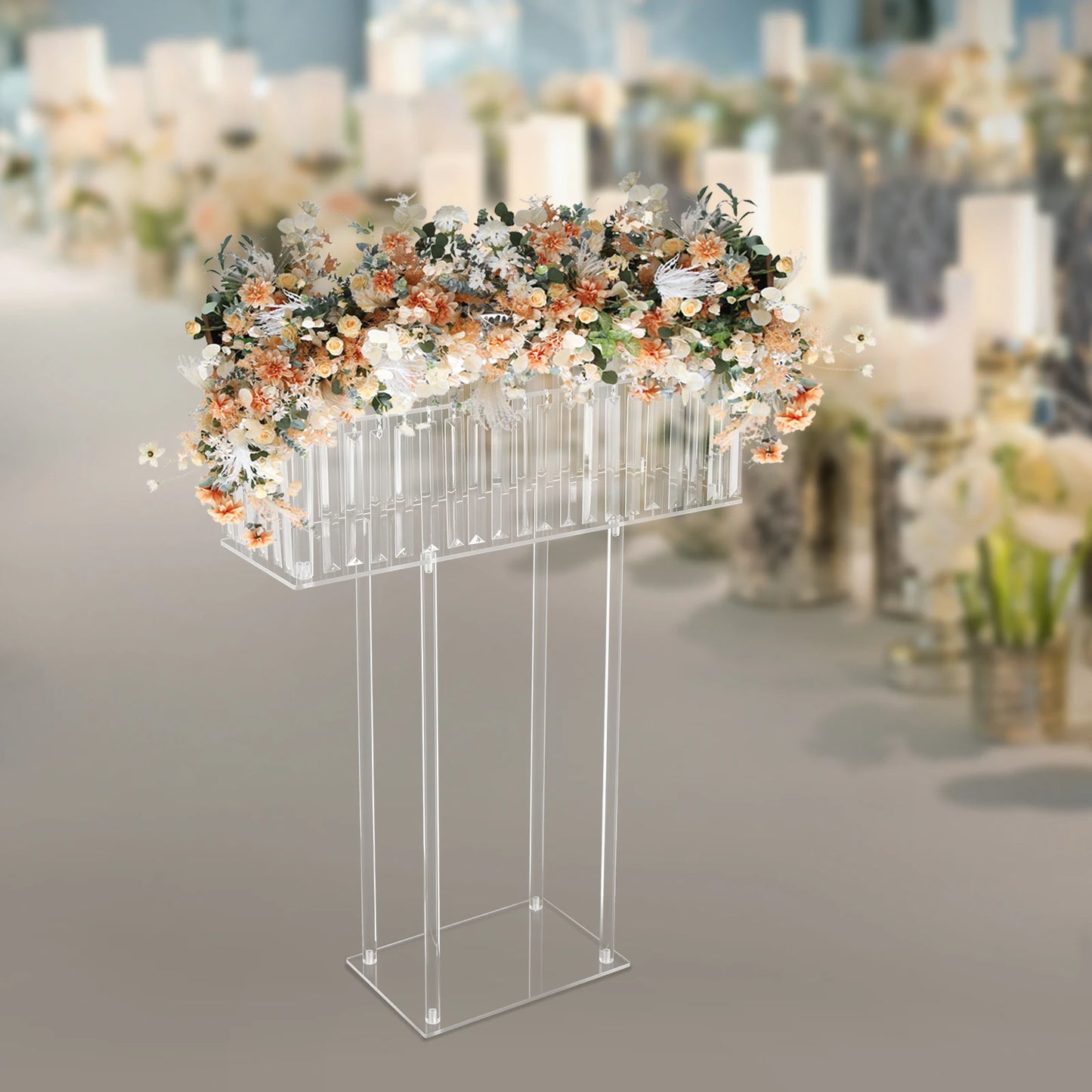 Bymaocar Crystal Flower Stand for Wedding Centerpieces and Displays
