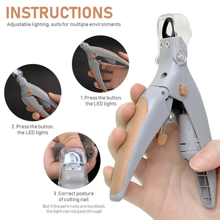 Pet Nail Clippers With LED Light For Dogs And Cats