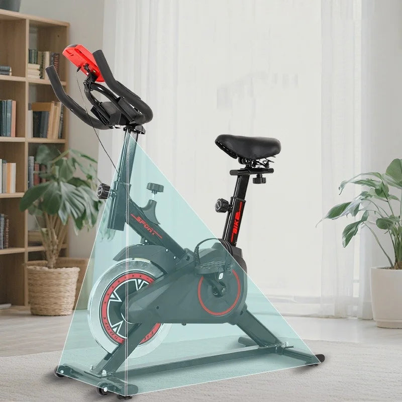 Silent Indoor Spin Bike With Adjustable Seat For Cardio Training