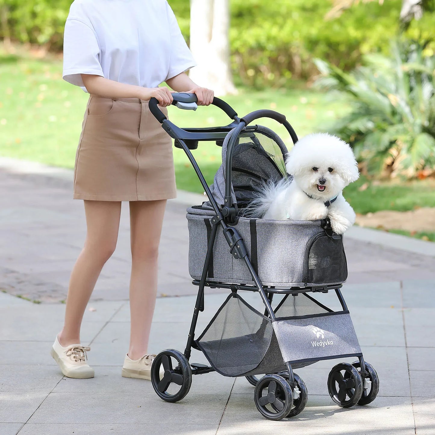 3in1 Pet Stroller With Removable Carrier For Dogs And Cats
