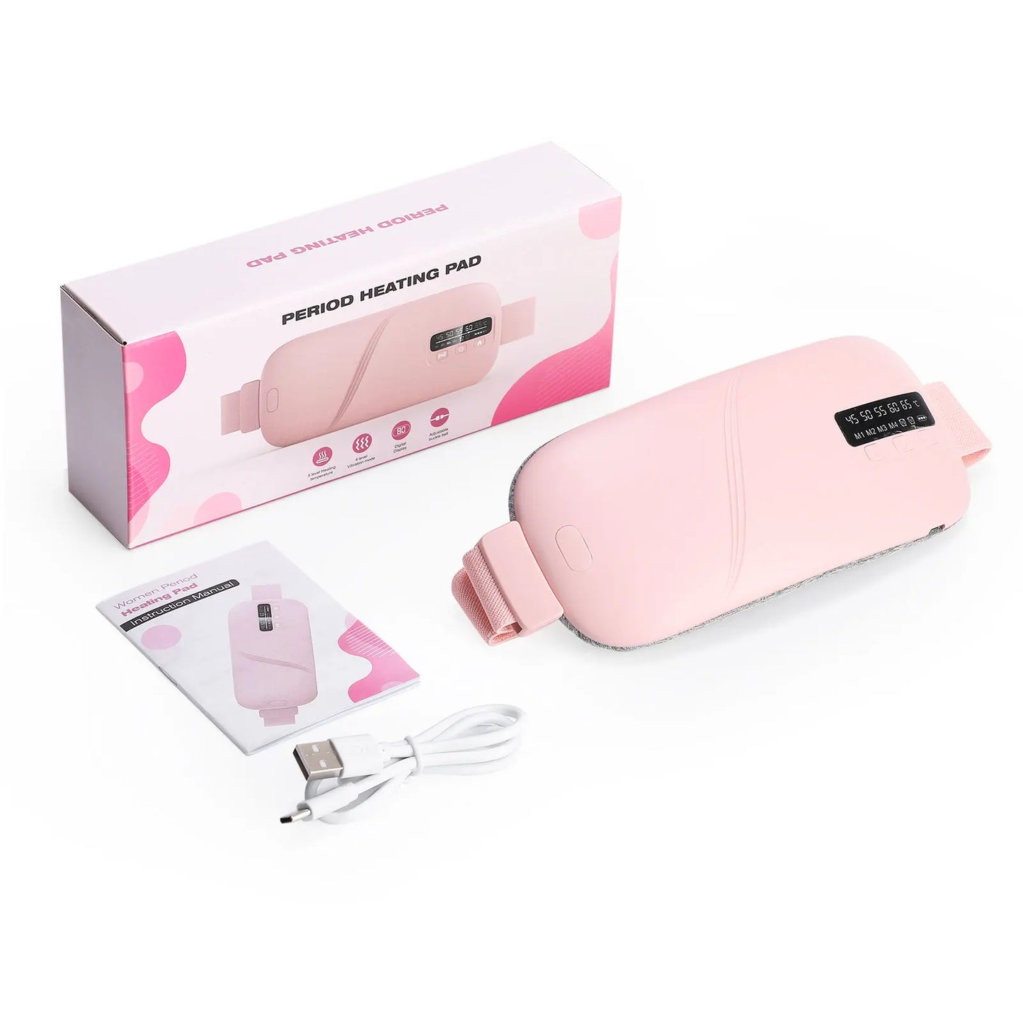 PASTSKY Waist Massage Belt Five Modes Heating And Vibration For Menstrual Cramps