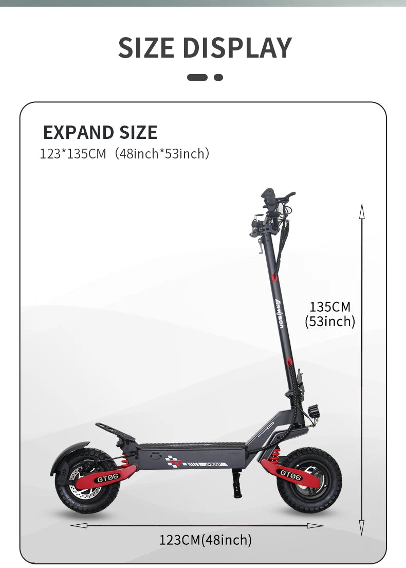 Arwibon GT06 1200W Foldable E Scooter For Adults Off Road