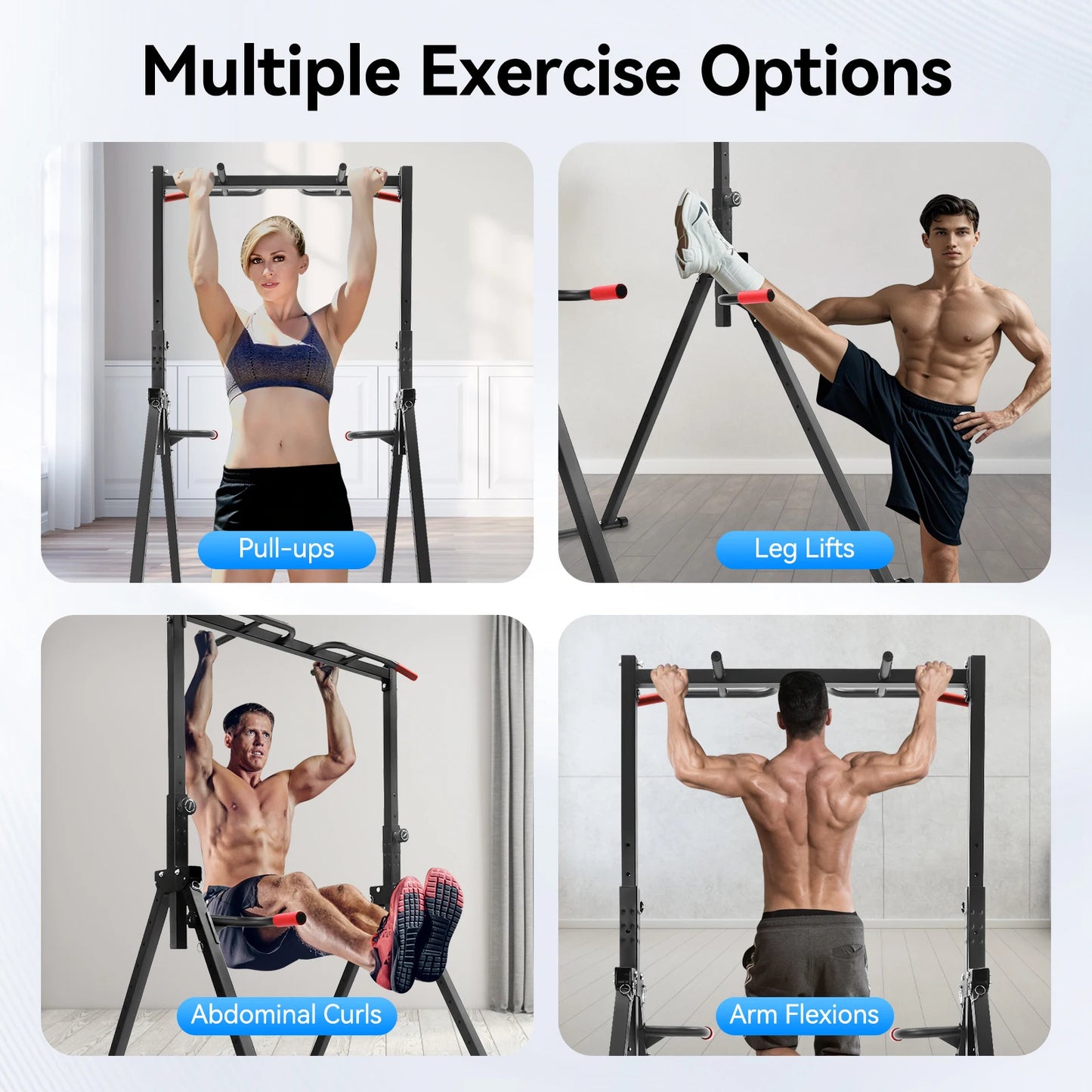 Adjustable Foldable Pull Up Bar For Home Gym 200 Kg