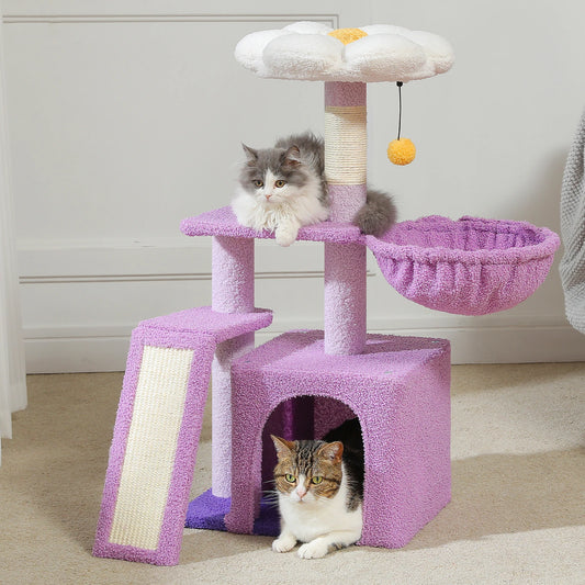 PEQULTI CN Cat Tree Tower With Natural Indoor Sisal Scratching Post And Condo