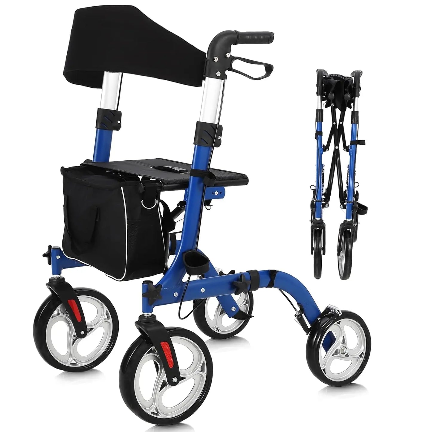 All Terrain Rollator Walker with Seat and Backrest for Seniors