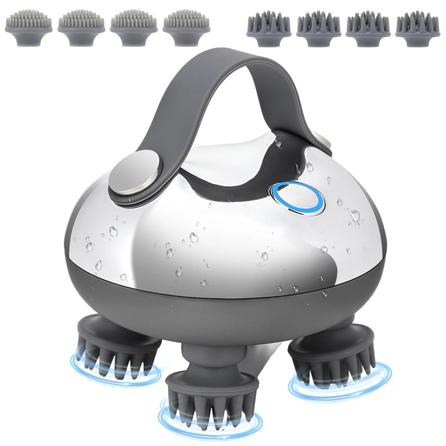 APWIKOGER Electric Scalp Massager With 8 Silicone Massage Heads 3 Modes