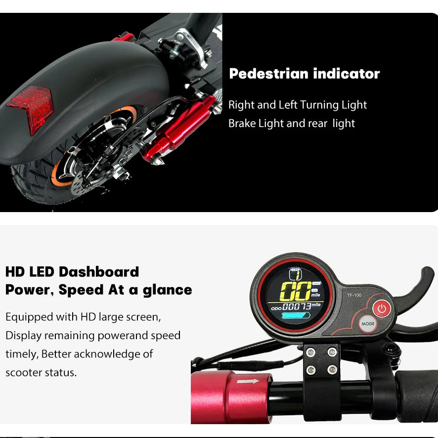Emanba 800W Electric Scooter 48V Folding Long Range Adults
