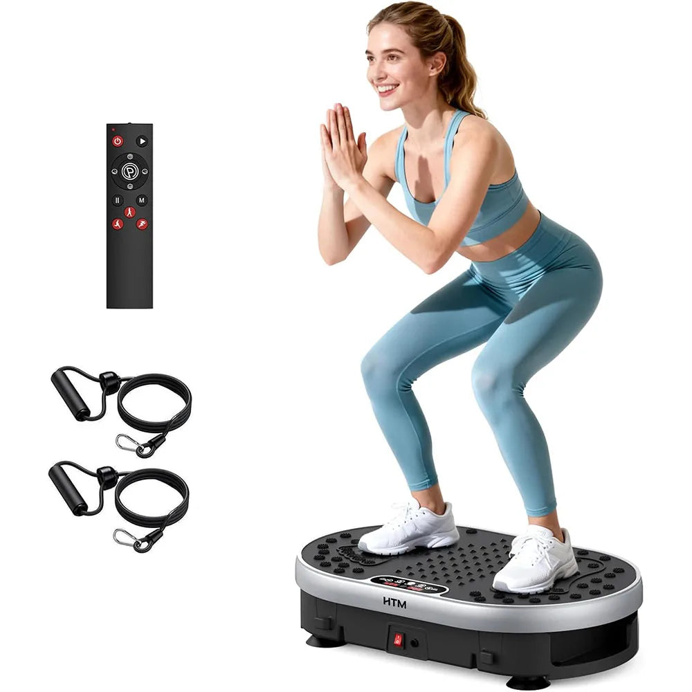 HTM Vibration Plate Exercise Machine With 120 Speed Levels And 9 Preset Programs