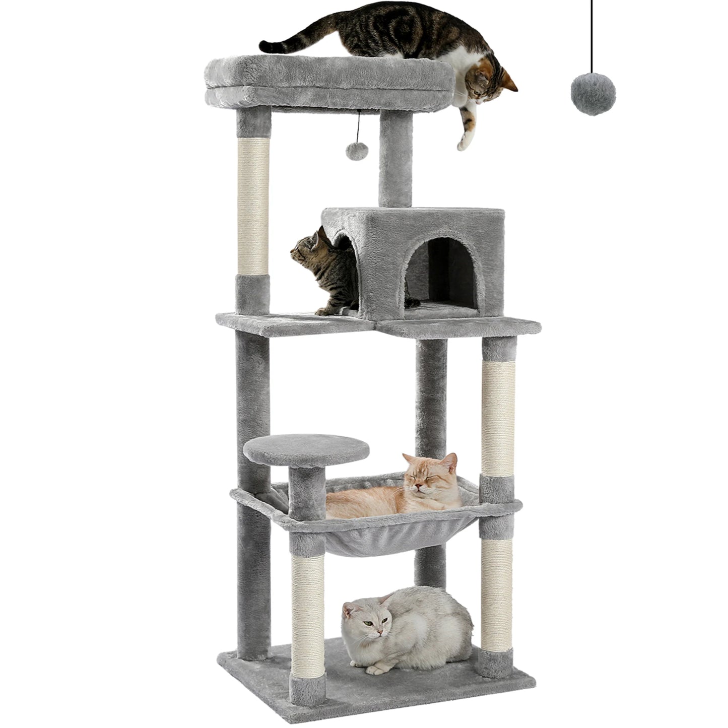 PAWZ Road Cat Tree Indoor Five Level Tower With Hammock