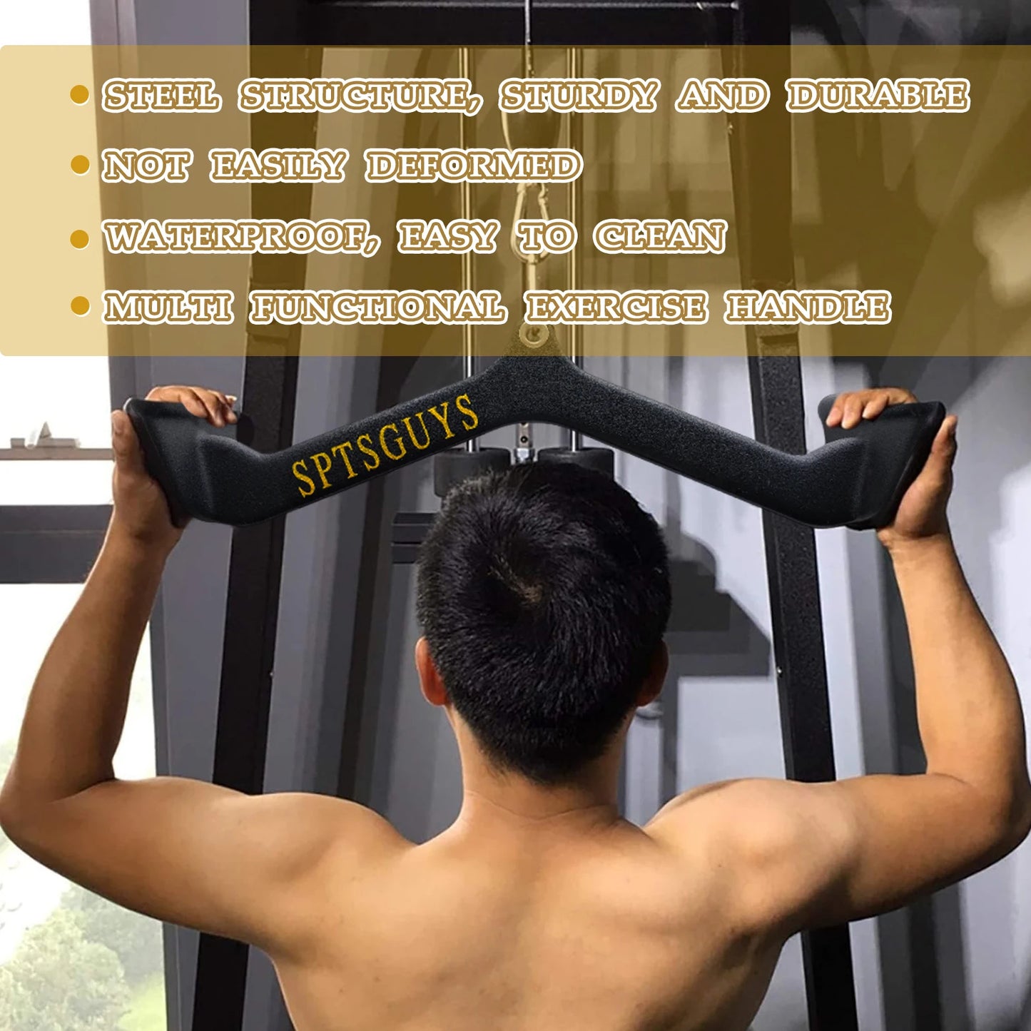 MARSAFIT Lat Pulldown Bar For Cable Pulley System Back Tricep